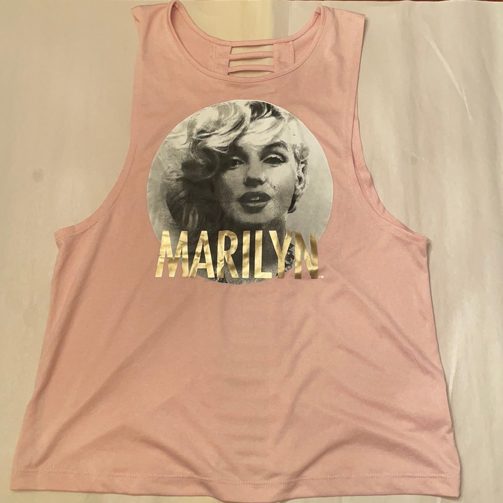 REDUCED PRICE Marilyn Marilyn Monroe pink tank with semi- see through back ❤️